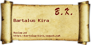 Bartalus Kira névjegykártya